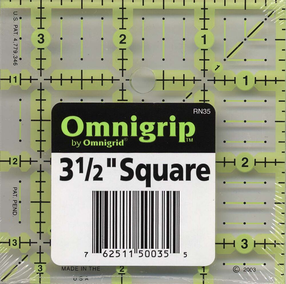 Omnigrid Omnigrip Neon Ruler - 3.5 in x 3.5 in - Everything Fabric