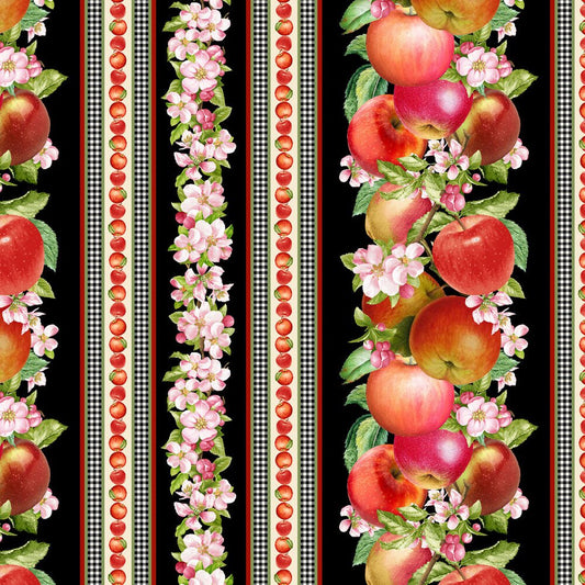 Orchard Valley - Black Apple 279 mm Stripe - Everything Fabric
