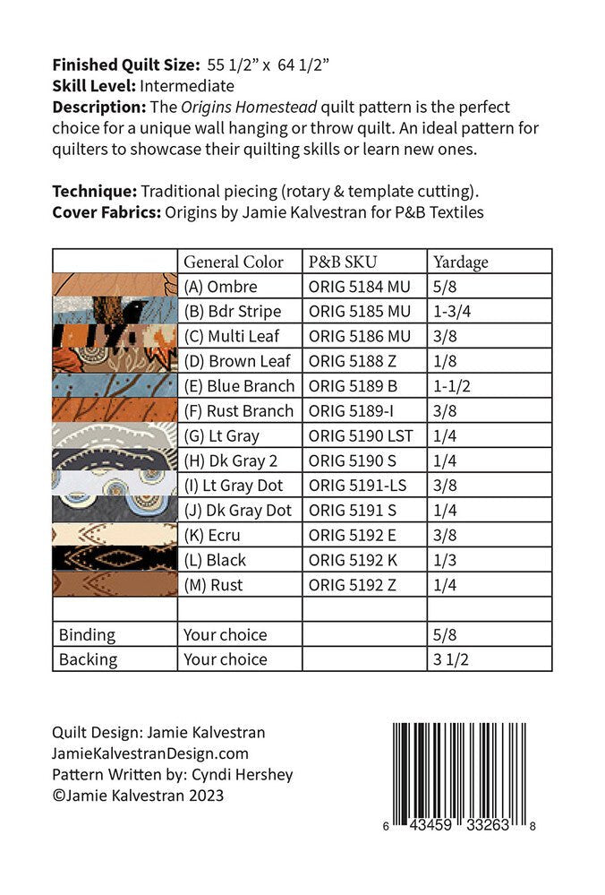 Origins Homestead Quilt Pattern - Everything Fabric