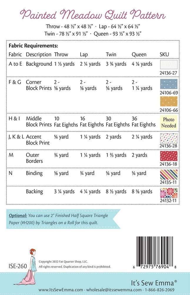 Painted Meadow Quilt Pattern - Everything Fabric