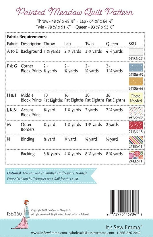 Painted Meadow Quilt Pattern - Everything Fabric