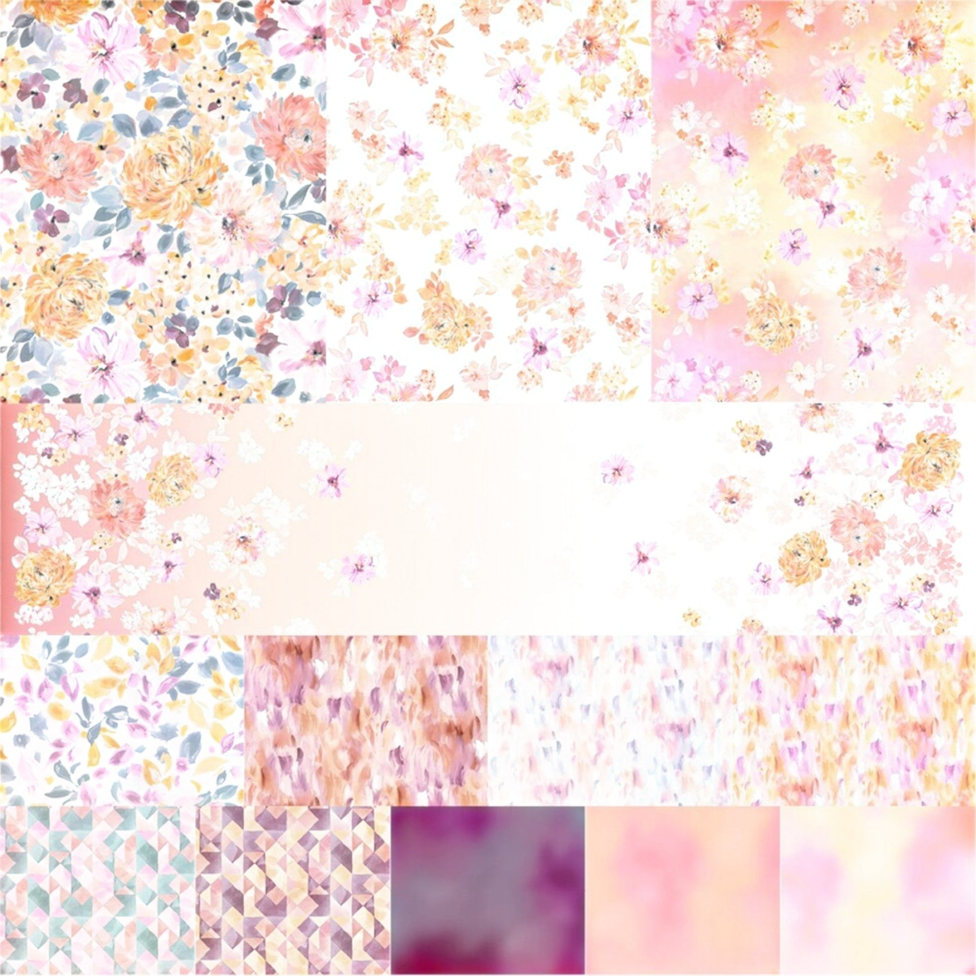 Painted Petals – 2½″ Strip Roll | 40 Precut Fabric Strips - Everything Fabric