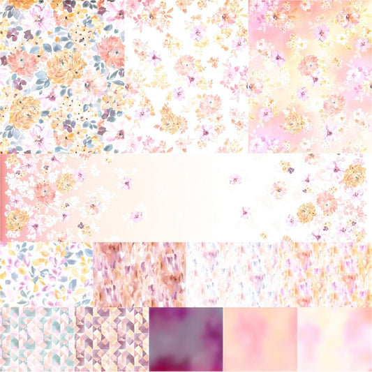 Painted Petals – 2½″ Strip Roll | 40 Precut Fabric Strips - Everything Fabric
