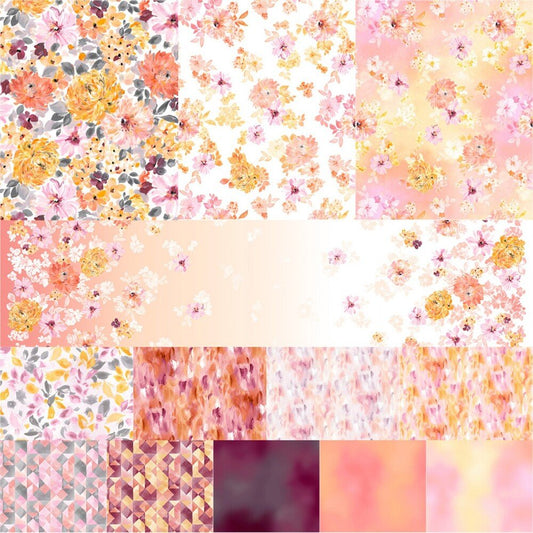 Painted Petals - 5 in Charm Pack - 42 pc - Everything Fabric