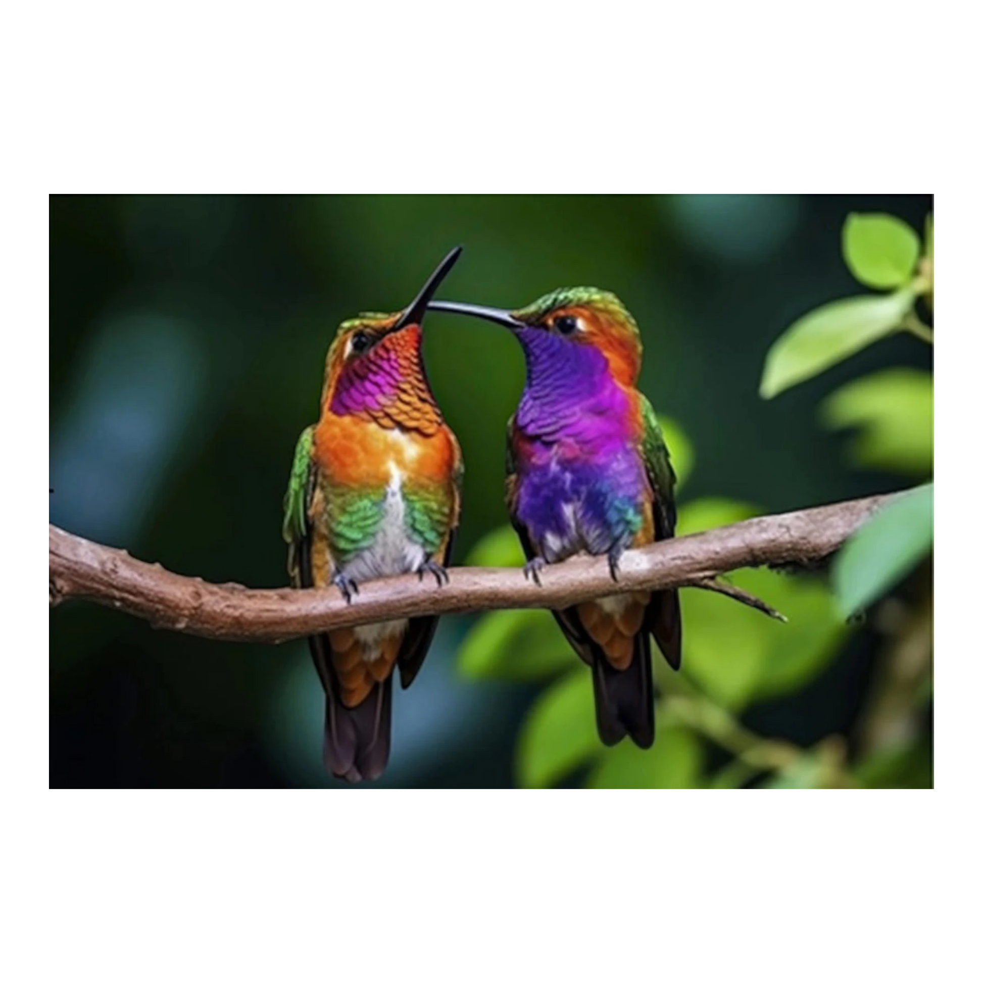 Pair of Hummingbirds Panel 438 mm x 286 mm - Everything Fabric