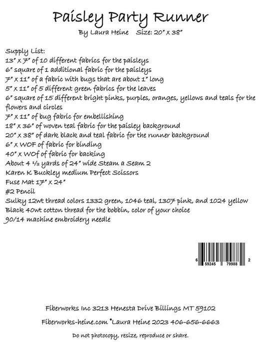 Paisley Party Runner Collage Pattern - Everything Fabric