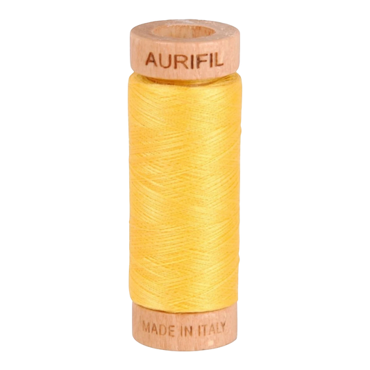 80wt Mako Cotton Solid - Pale Yellow #1135 for patchwork, quilting and sewing