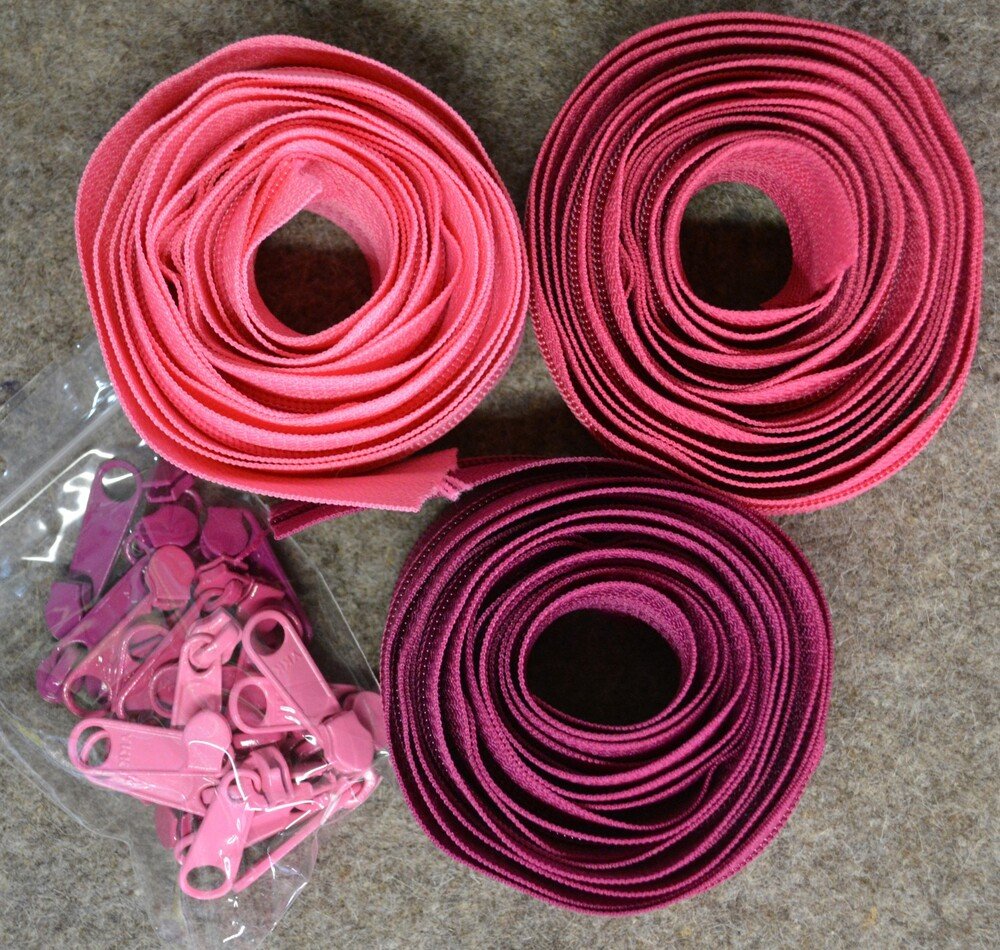 Pam Damour Reversible Coil Zippers - Be Mine - Everything Fabric