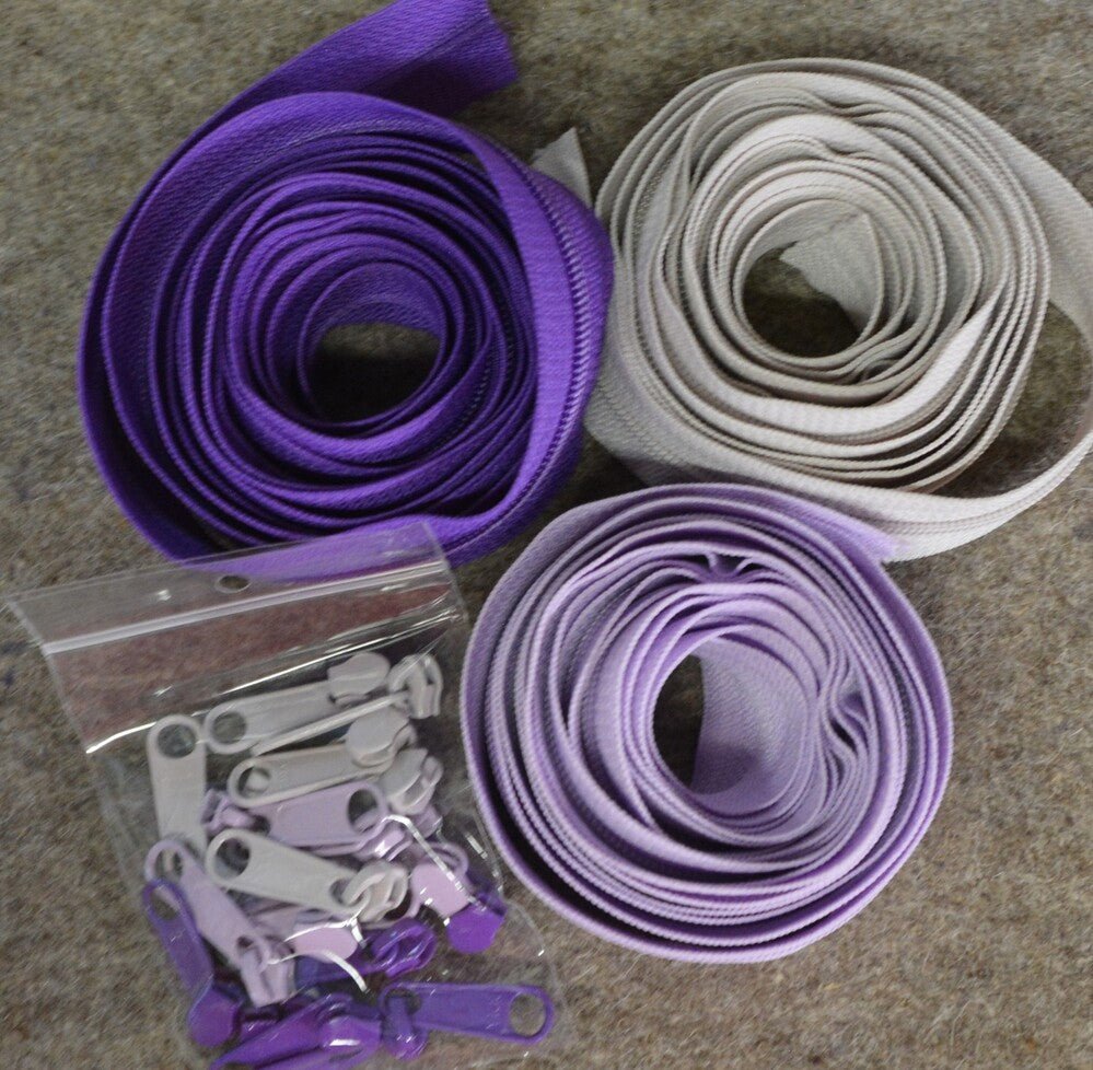 Pam Damour Reversible Coil Zippers - Purple Passion - Everything Fabric