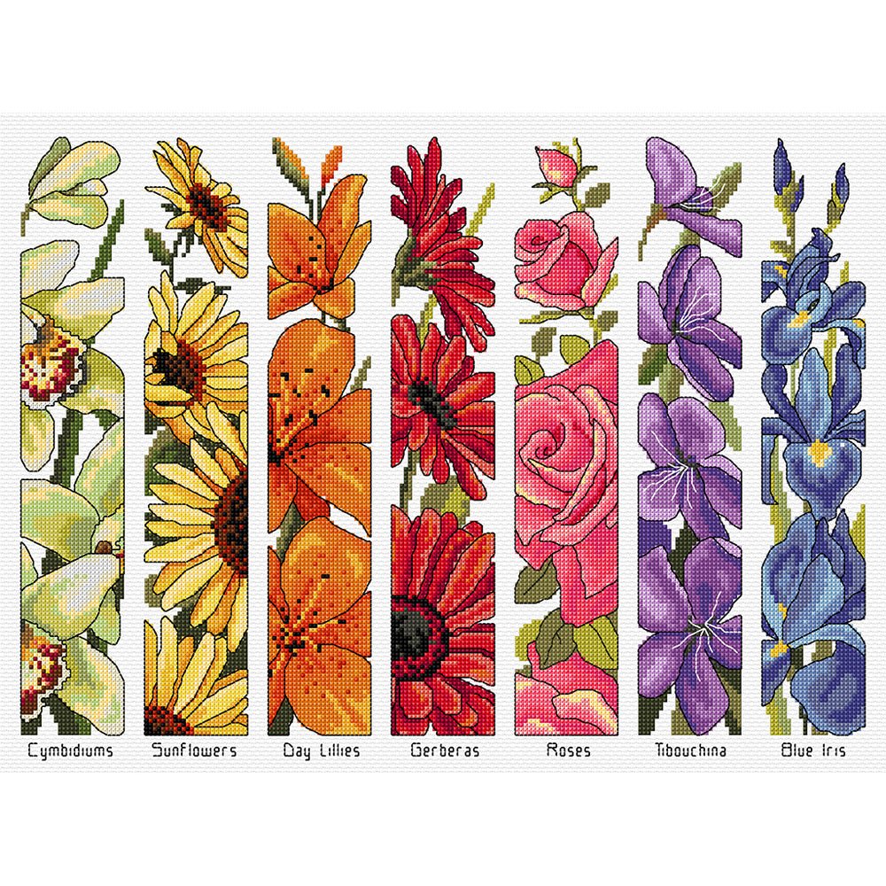 Parallel Petals Cross Stitch Pattern - Everything Fabric