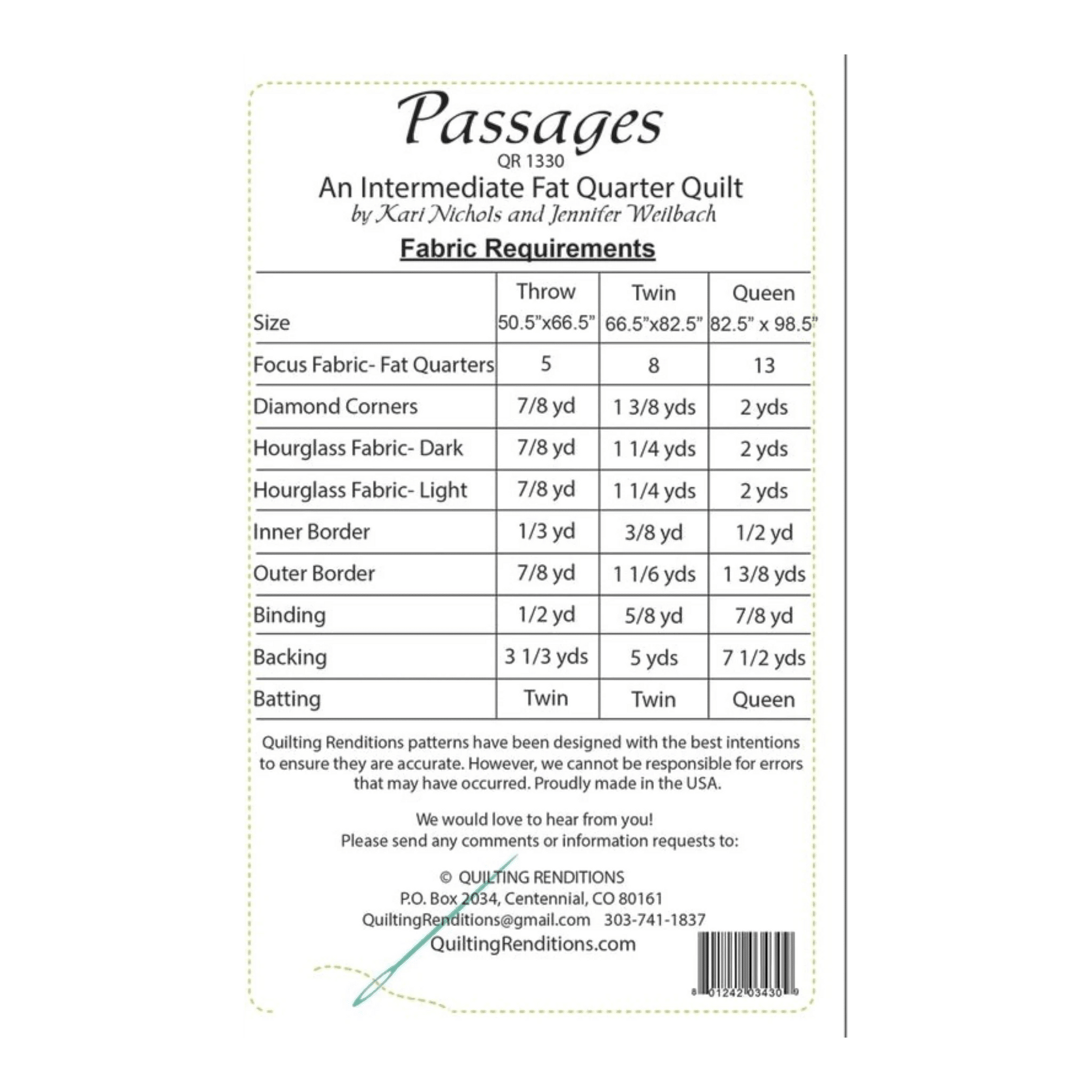 Passages Quilt Pattern - Everything Fabric