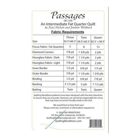 Passages Quilt Pattern - Everything Fabric