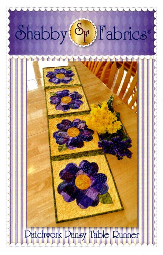 Patchwork Pansy Table Runner Pattern - Everything Fabric