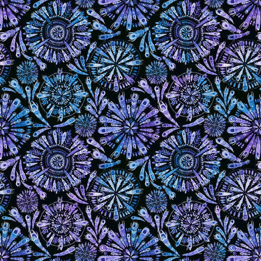Peacock Serenade - Feather Mandalas - Everything Fabric