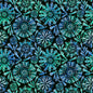 Peacock Serenade - Feather Mandalas Green/Blue - Everything Fabric