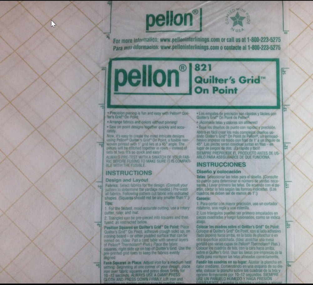 Pellon Quilters Grid Gridded On Point 1in x 45in wide - Everything Fabric