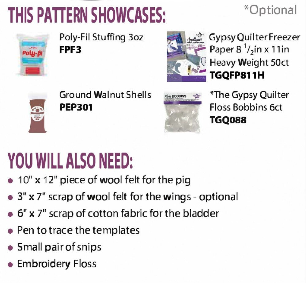 Penelope Pig Pincushion Pattern - Everything Fabric