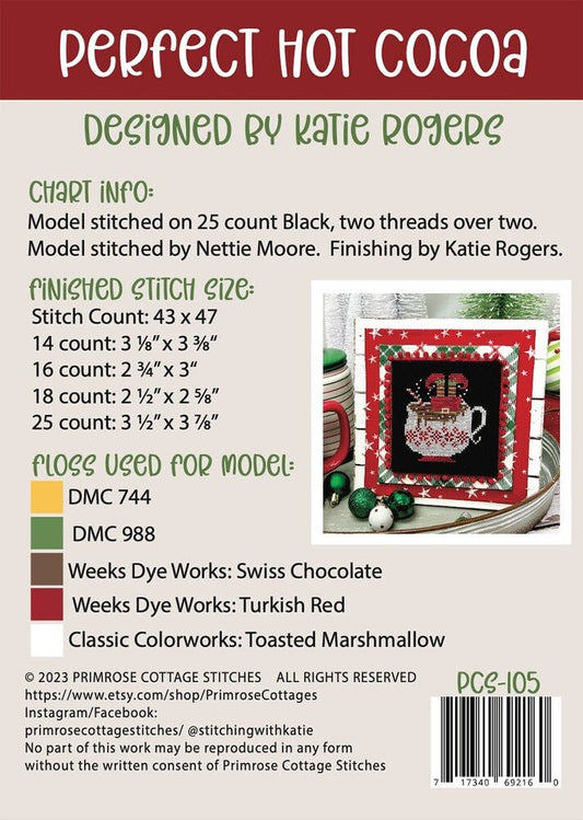 Perfect Hot Cocoa Cross Stitch Pattern - Everything Fabric