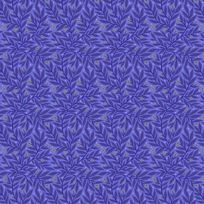 Periwinkle Vines & Berries - Everything Fabric