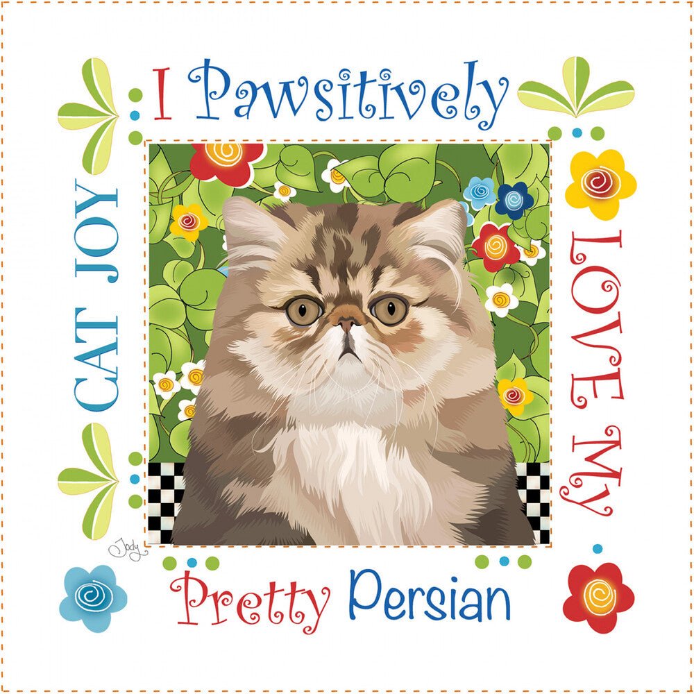Persian Cat 152 mm Fabric Art Panel by Jody Houghton - Everything Fabric