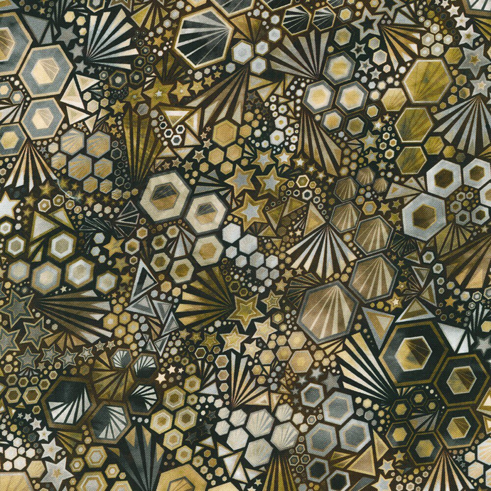 Phantasma Geometric Espresso - Everything Fabric