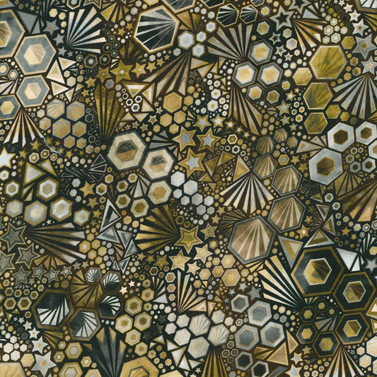 Phantasma Geometric Espresso - Everything Fabric