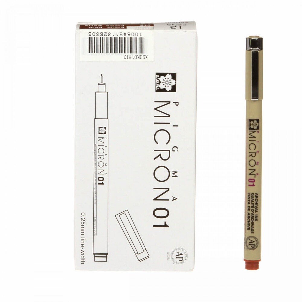 Pigma Micron Pen Brown .25 mm Size 01 - Everything Fabric