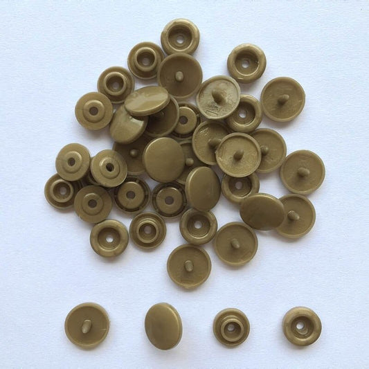 Plastic Kam Snap Buttons 11 mm - Dark Tan - Everything Fabric