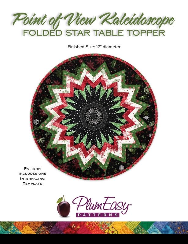 Point of View Kaleidoscope Folded Star Table Topper Pattern - Everything Fabric