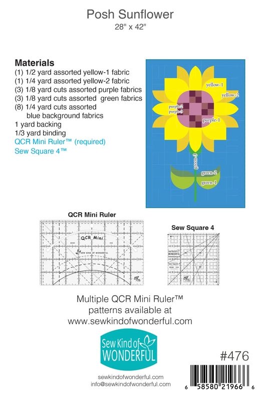 Posh Sunflower Quilt Pattern - Everything Fabric