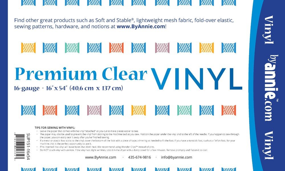 Premium Clear Vinyl - 16 inch x 54 inch - Everything Fabric