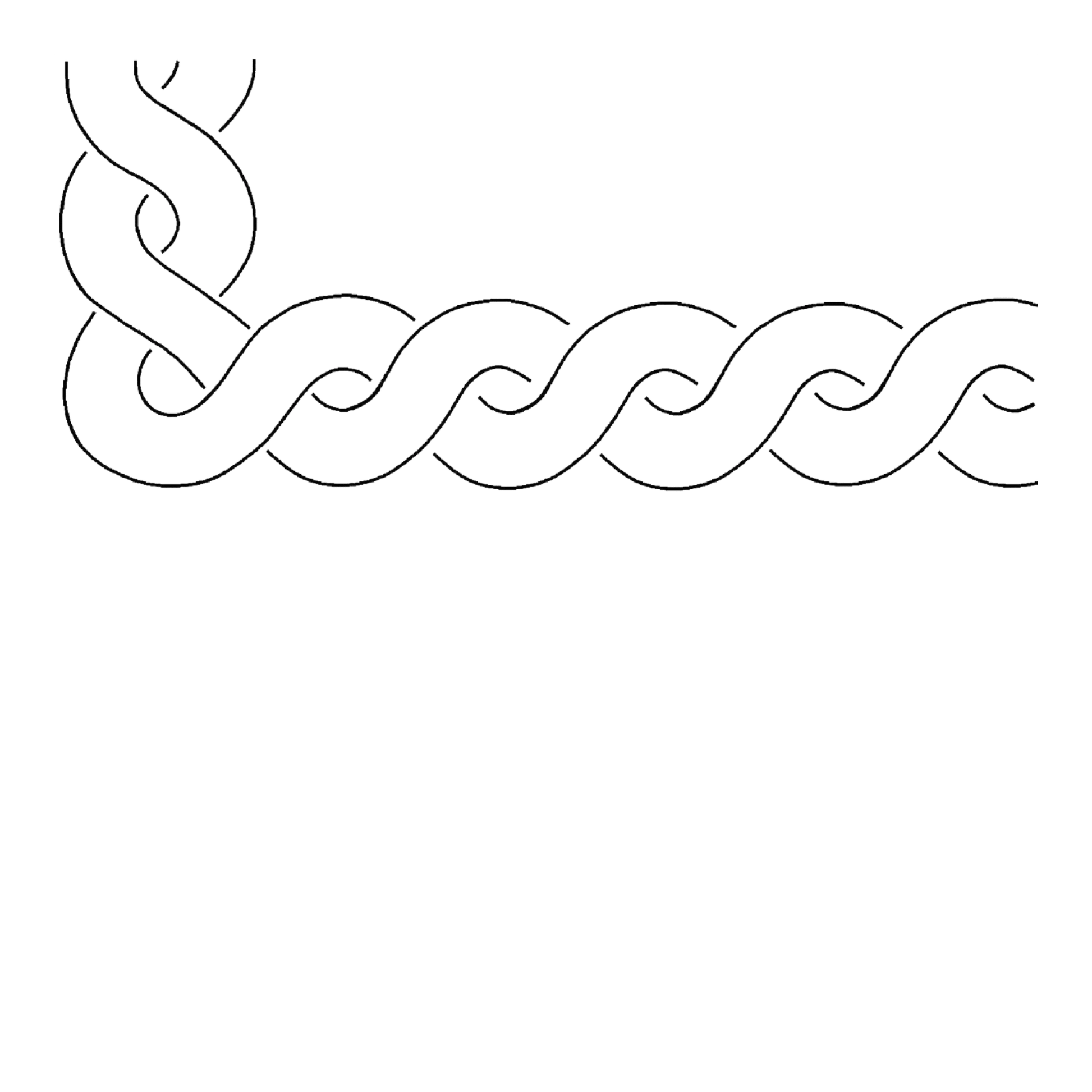 Pretzel Cable Border Stencil 3inch - Everything Fabric