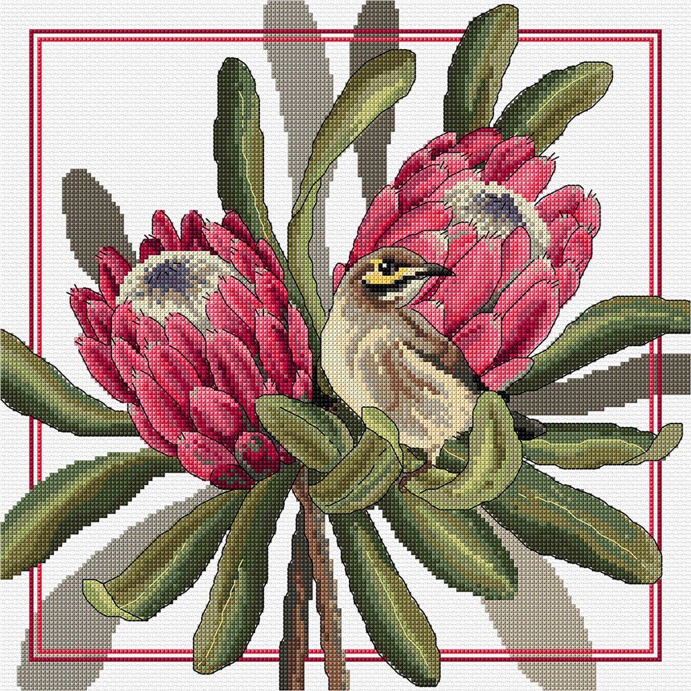 Proteus & Honeyeater Cross Stitch Pattern - Everything Fabric