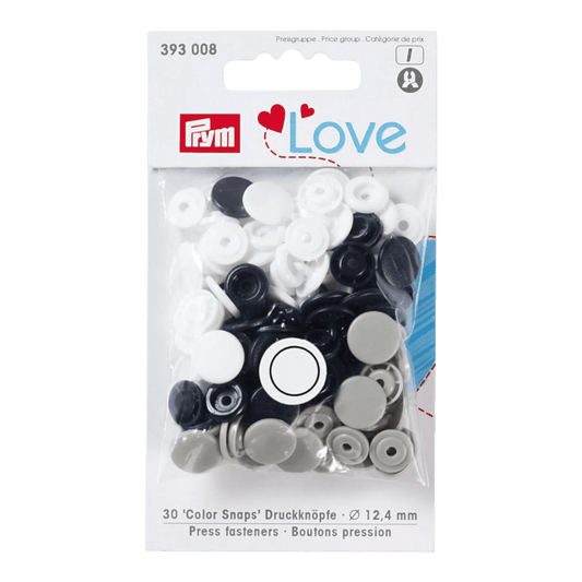 Prym Love - Colour Snap Fastener - NAVY BLUE/GREY/WHITE - Everything Fabric