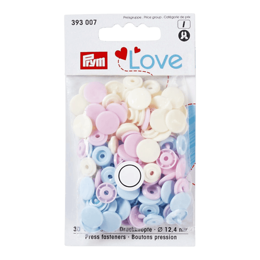 Prym Love - Colour Snap Fastener - ROSE/LIGHT BLUE/PEARL - Everything Fabric
