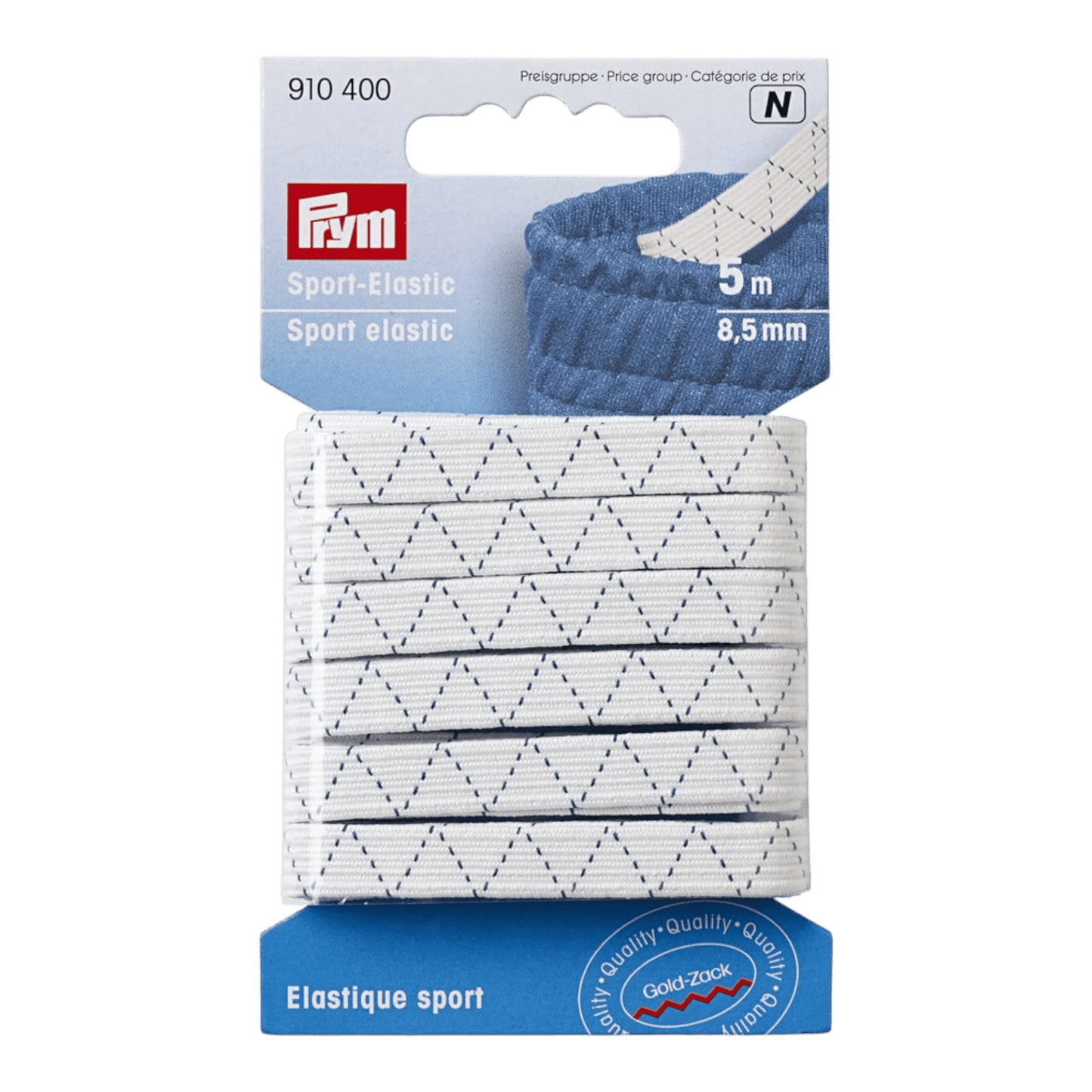 Prym Love - SPORTS ELASTIC 8.5 mm, WHITE-5 m - Everything Fabric