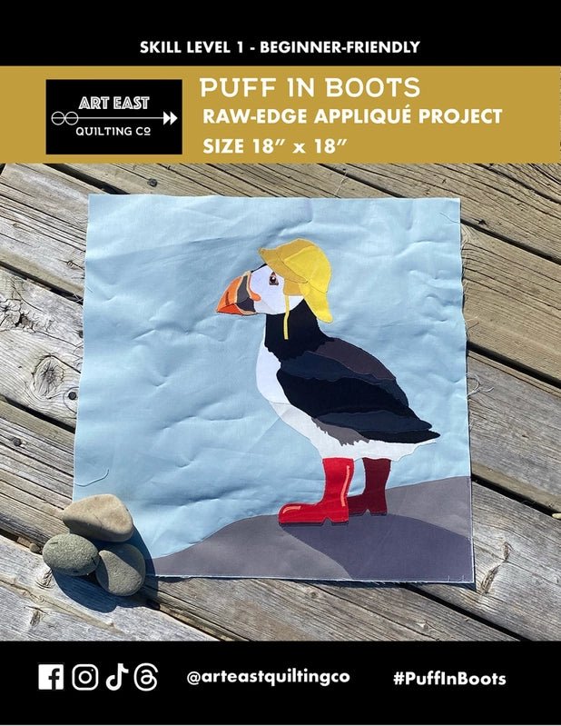 Puff In Boots - A Raw-Edge Appliqué Project Pattern - Everything Fabric