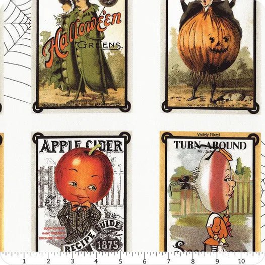 Pumpkin Patch Seed Sacks Patch White - Everything Fabric