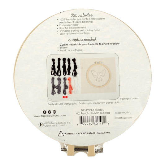 Punch Needle 152 mm Hoop Bulldog KIT - Everything Fabric