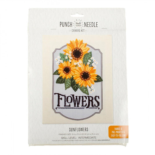 Punch Needle Canvas Flowers KIT - Everything Fabric