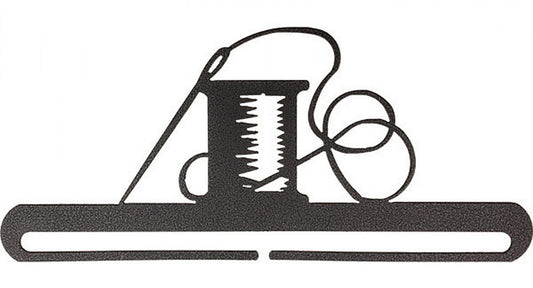 Quilt Hanger - Needle & Thread Split Bottom Charcoal 152 mm x 152 mm - Everything Fabric