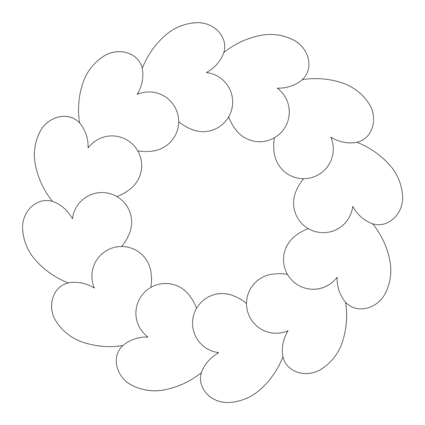 Quilt Stencil - Amish Circle of Hearts - 5 in - Everything Fabric