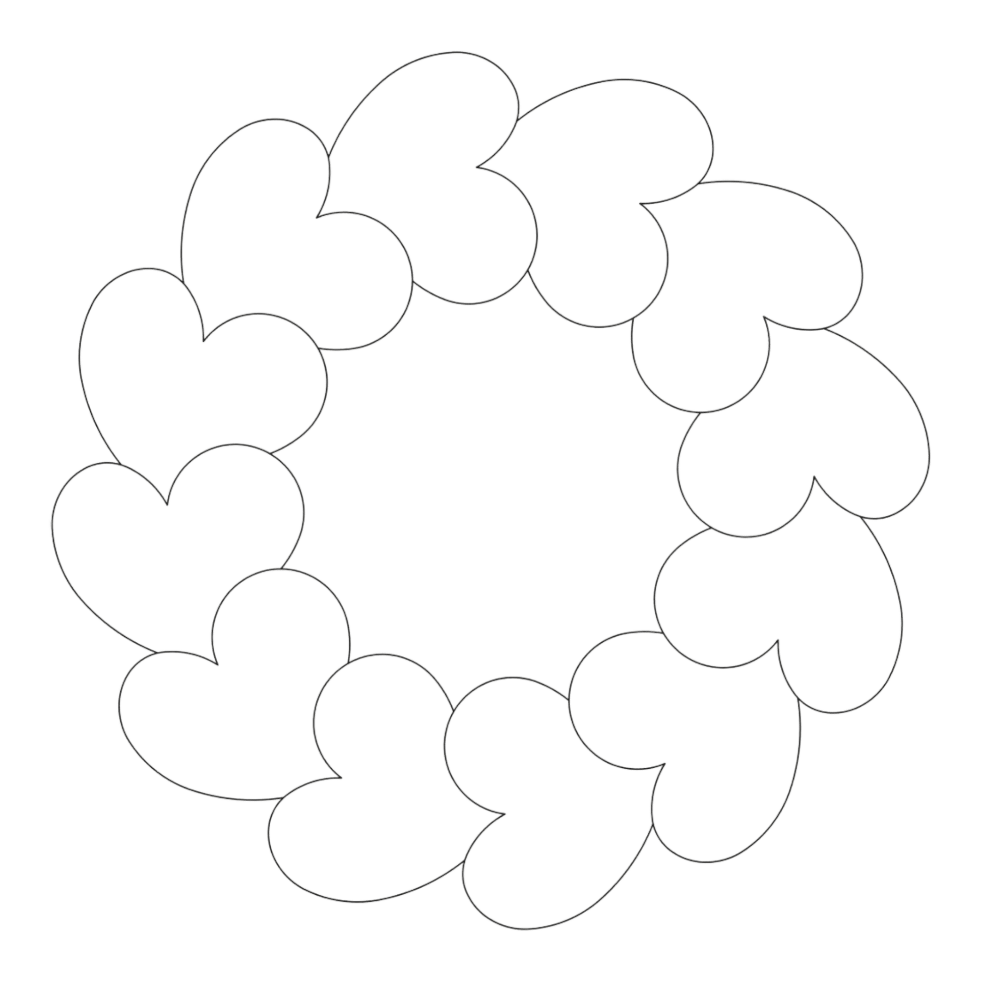 Quilt Stencil - Amish Circle of Hearts - 5 in - Everything Fabric