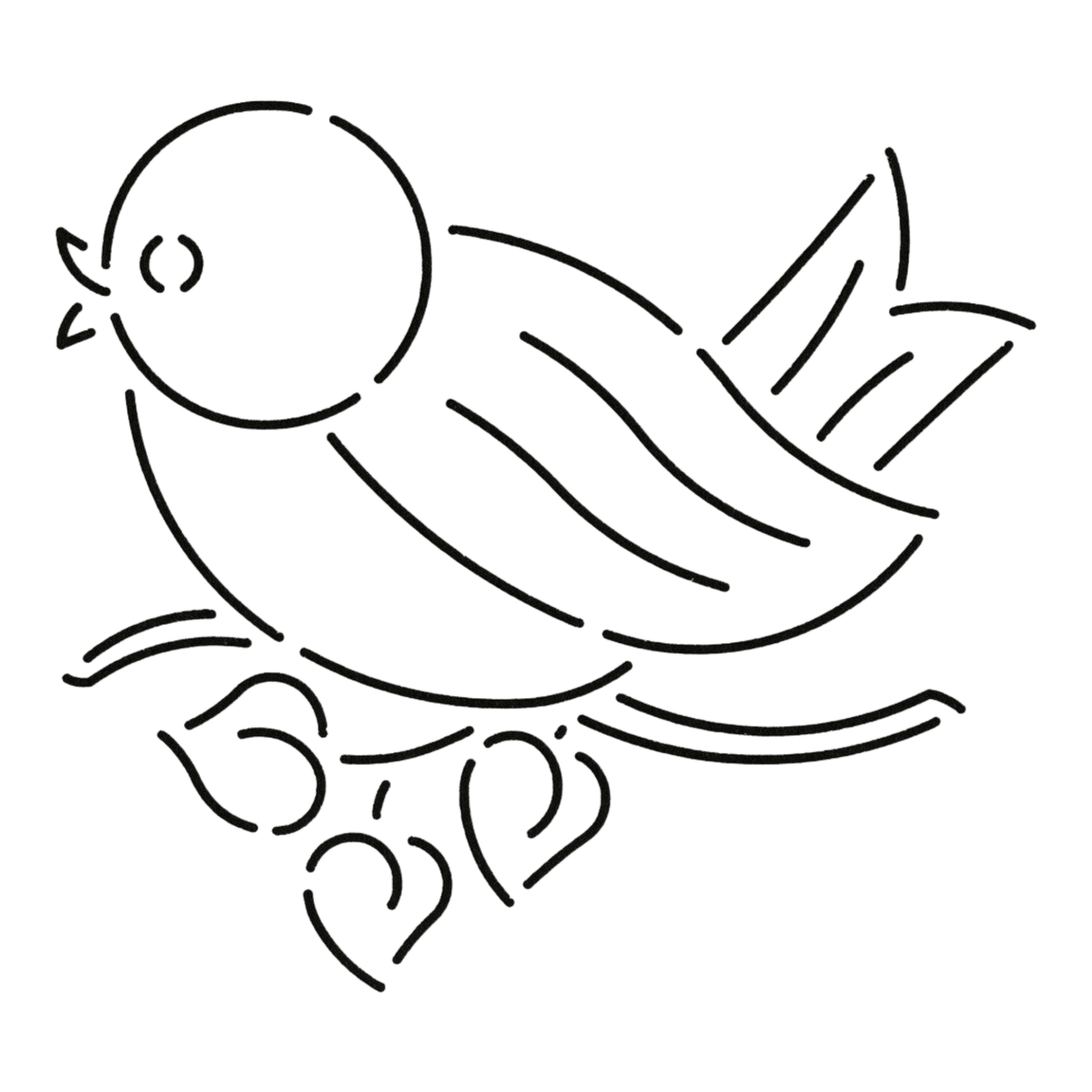 Quilt Stencil Blue Bird - 6 in - Everything Fabric