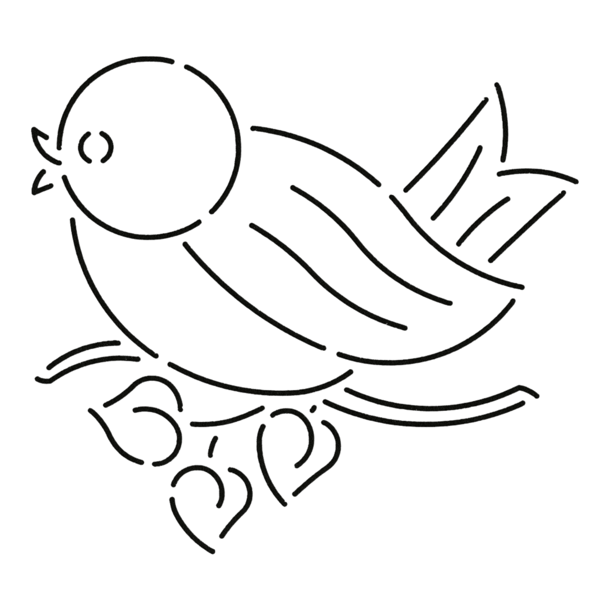 Quilt Stencil Blue Bird - 6 in - Everything Fabric