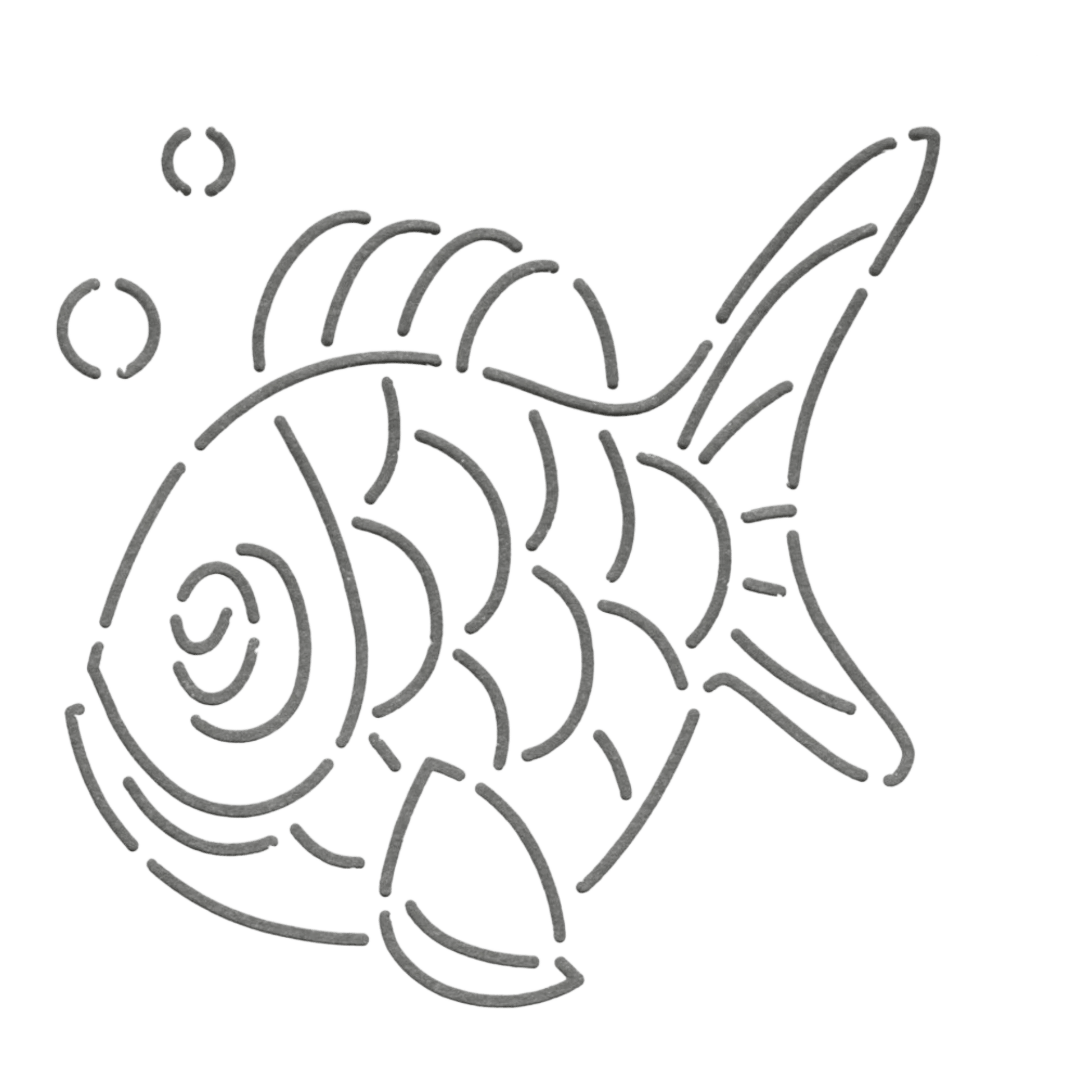 Quilt Stencil - Charlie The Fish - 4 in - Everything Fabric