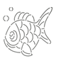 Quilt Stencil - Charlie The Fish - 4 in - Everything Fabric