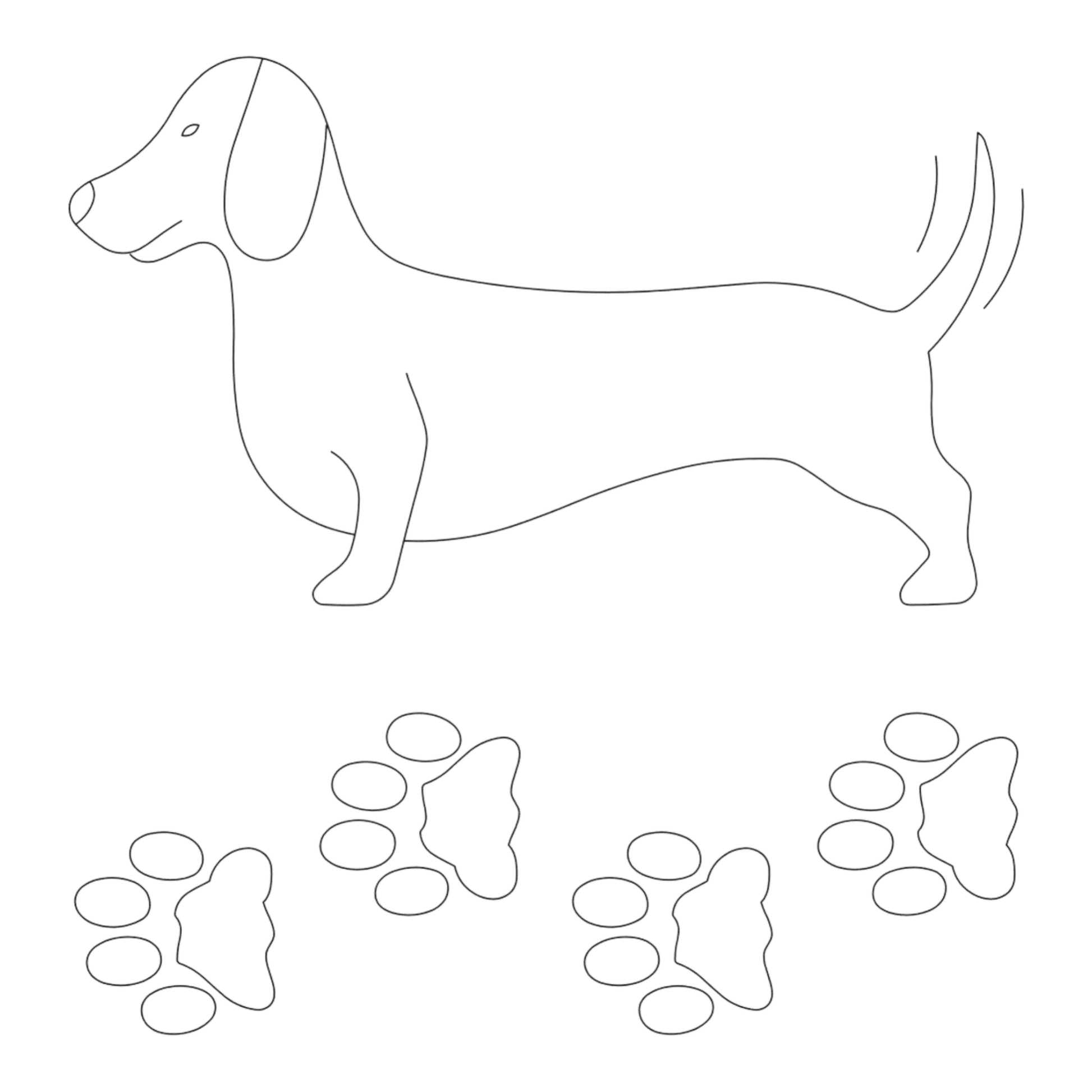 Quilt Stencil - Doxie - 7 in x 4 in - Everything Fabric