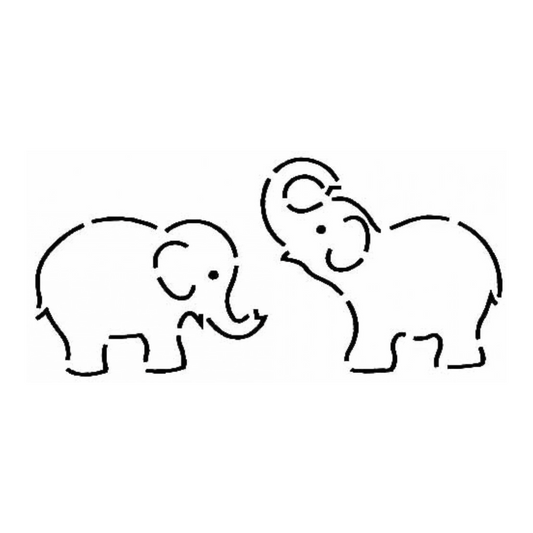 Quilt Stencil - ELEPHANTS 4in - Everything Fabric