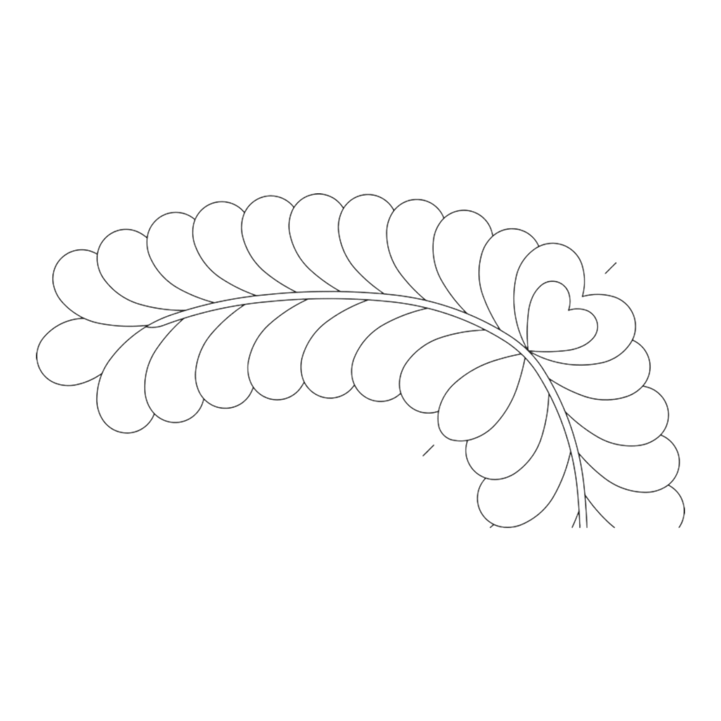 Quilt Stencil Feather Corner - 6 in - Everything Fabric